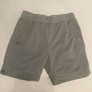 Maison Article Premium Athletic Shorts L Blue Gray Mesh Zip Pocket No Drawstring